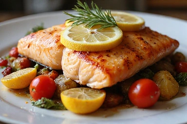 Salmone al forno con erbe aromatiche