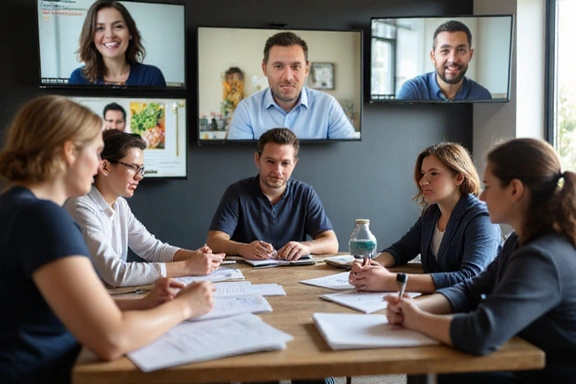 Immagine di un gruppo di persone che partecipano a un webinar sulla nutrizione